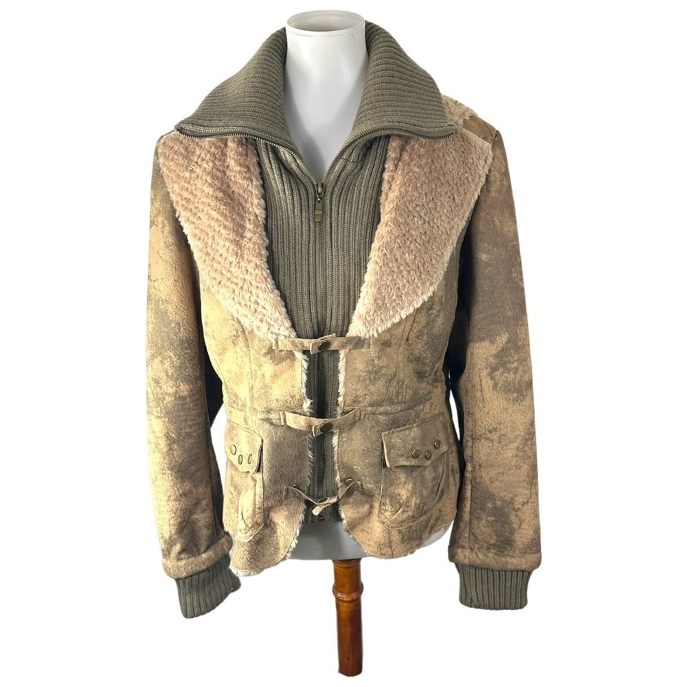 MontanaCo Faux Suede Brown Jacket Size Large